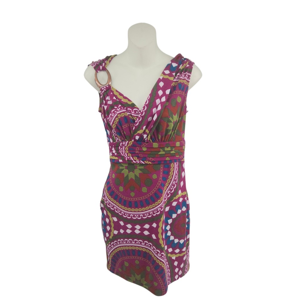 Kouture by Kimora Dress Womens Small Sleeveless Geometric Boho Party Colorful